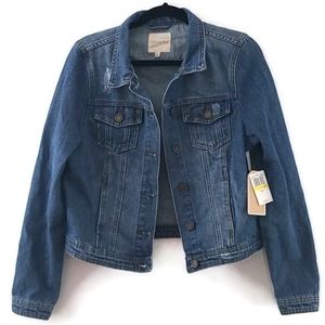 Copper Key Distressed Jean Denim Jacket Size Medium